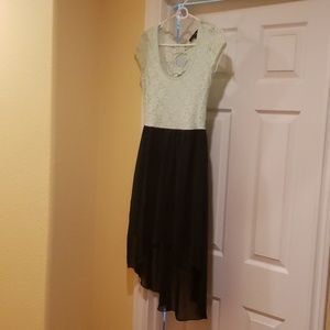 Mint & Black mid length swing dress